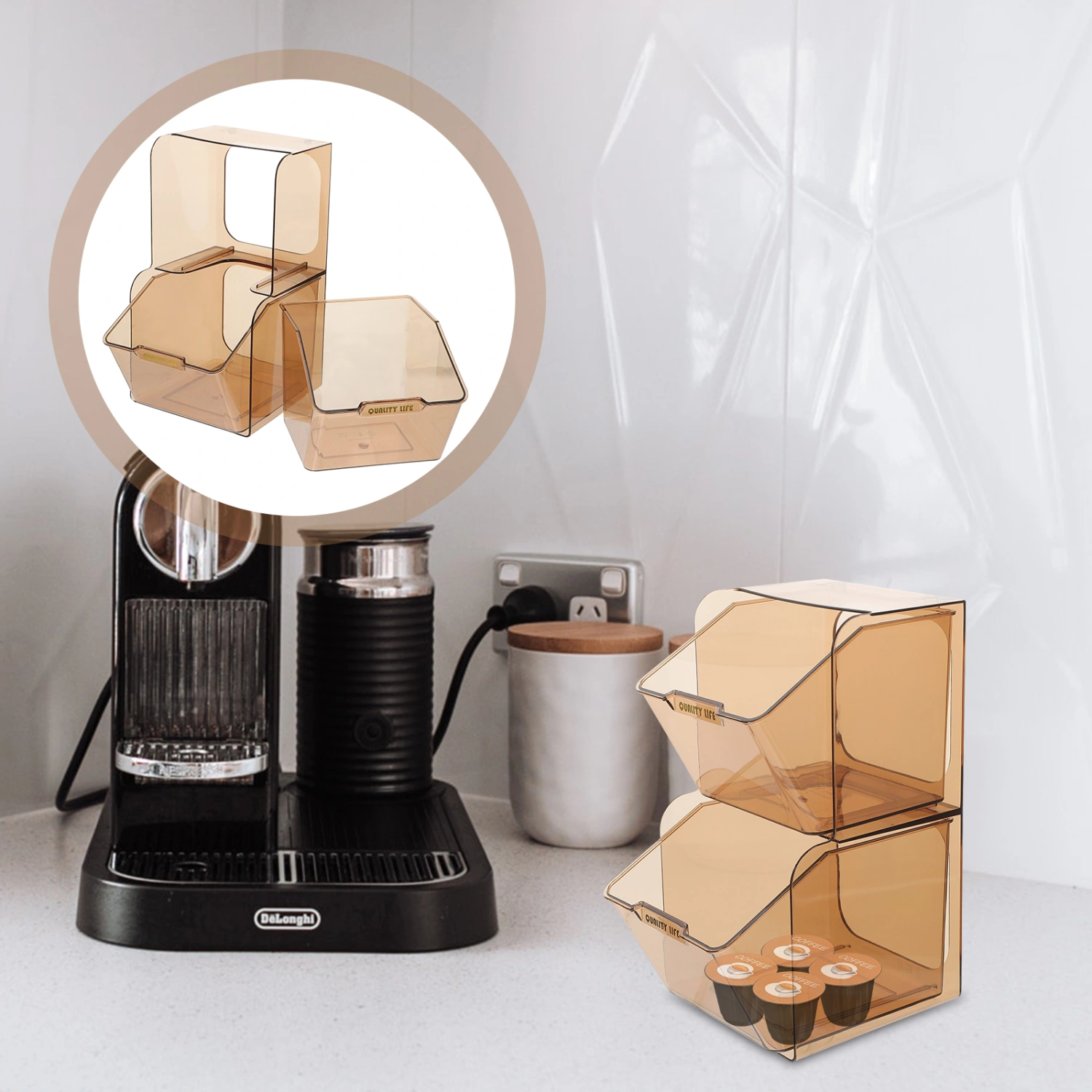 Tea Bag Rack Double-layer Tea Bag Organizer U-shaped Open Coffee Bag Holder