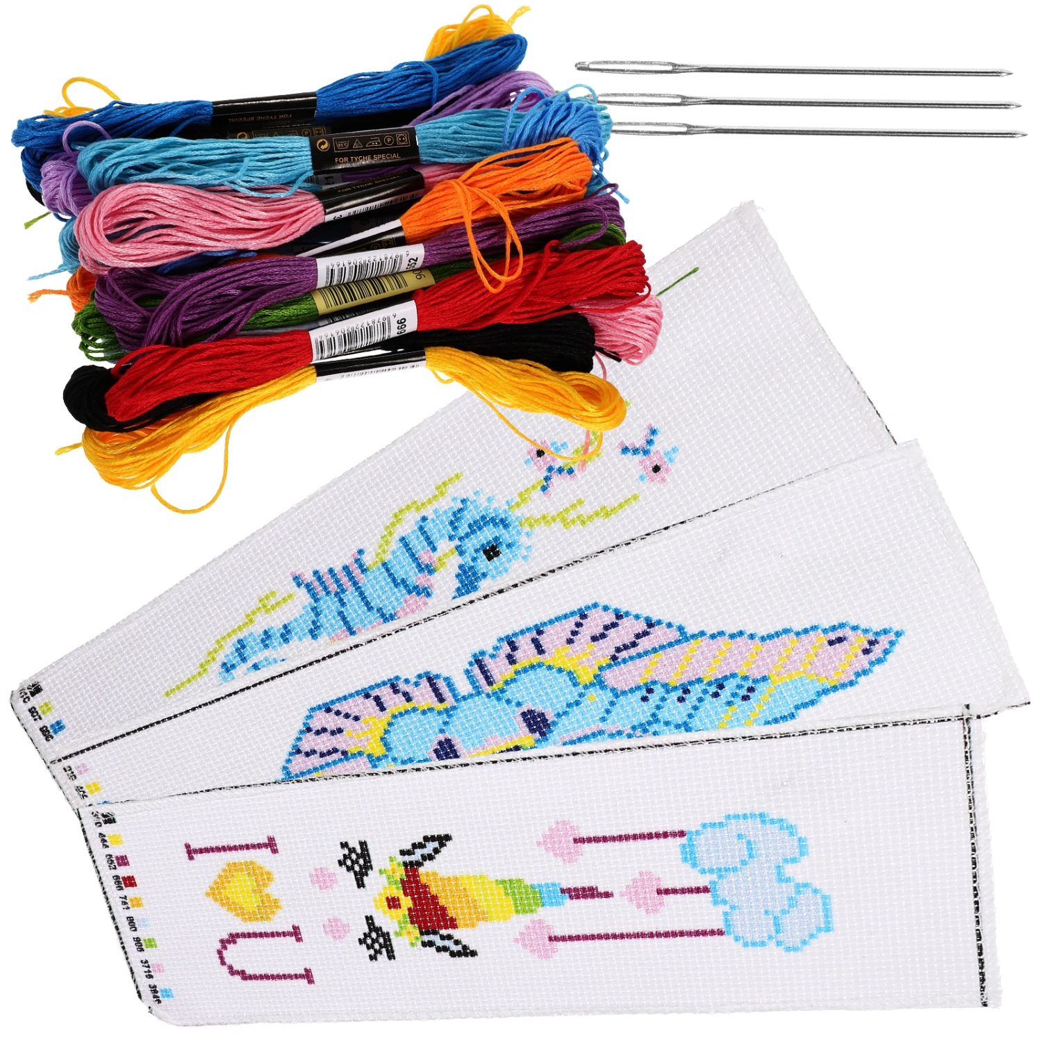 3 Sets of Embroidery Bookmarks Embroidery Sewing Bookmarks Cross-stitch Bookmarks Kits