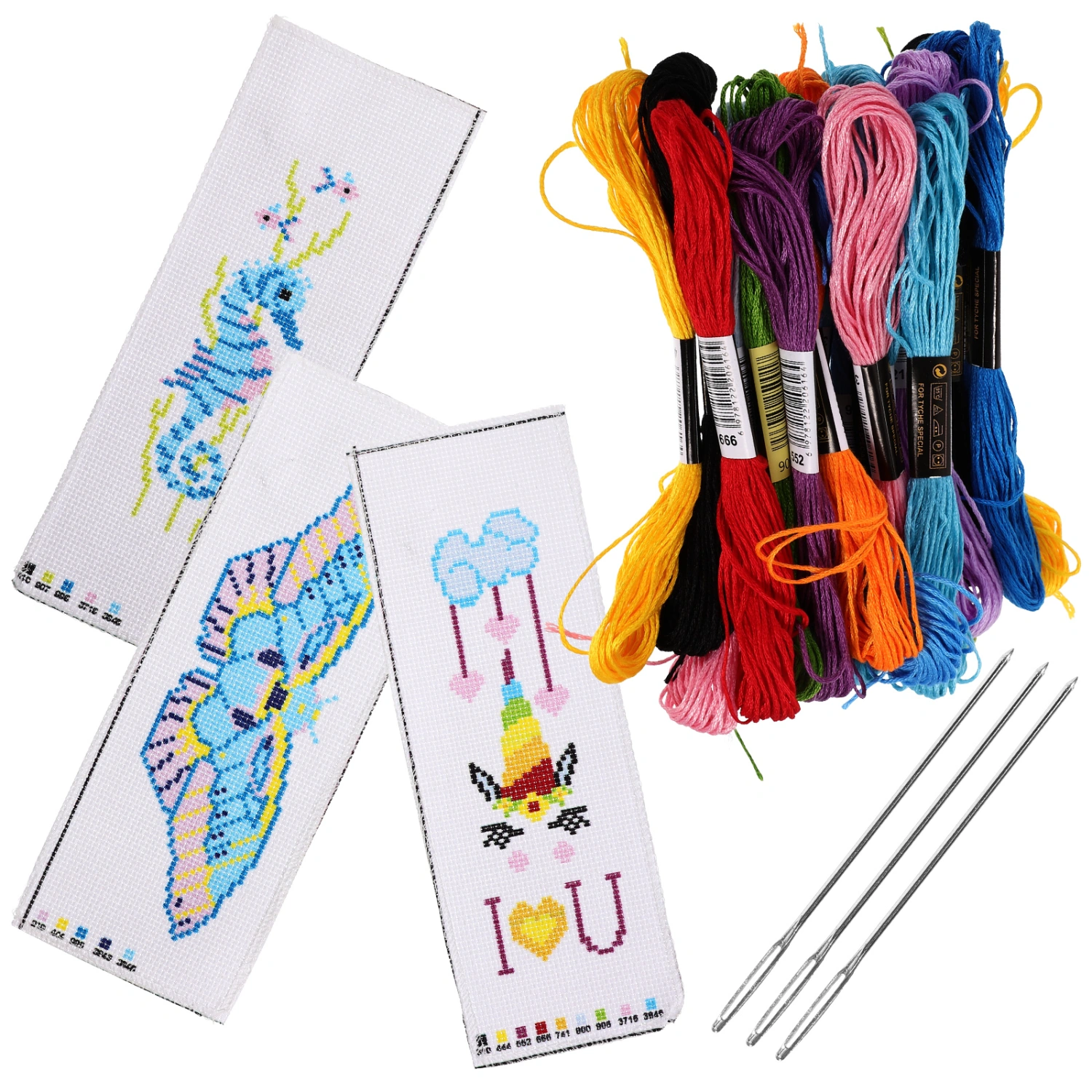 3 Sets of Embroidery Bookmarks Embroidery Sewing Bookmarks Cross-stitch Bookmarks Kits