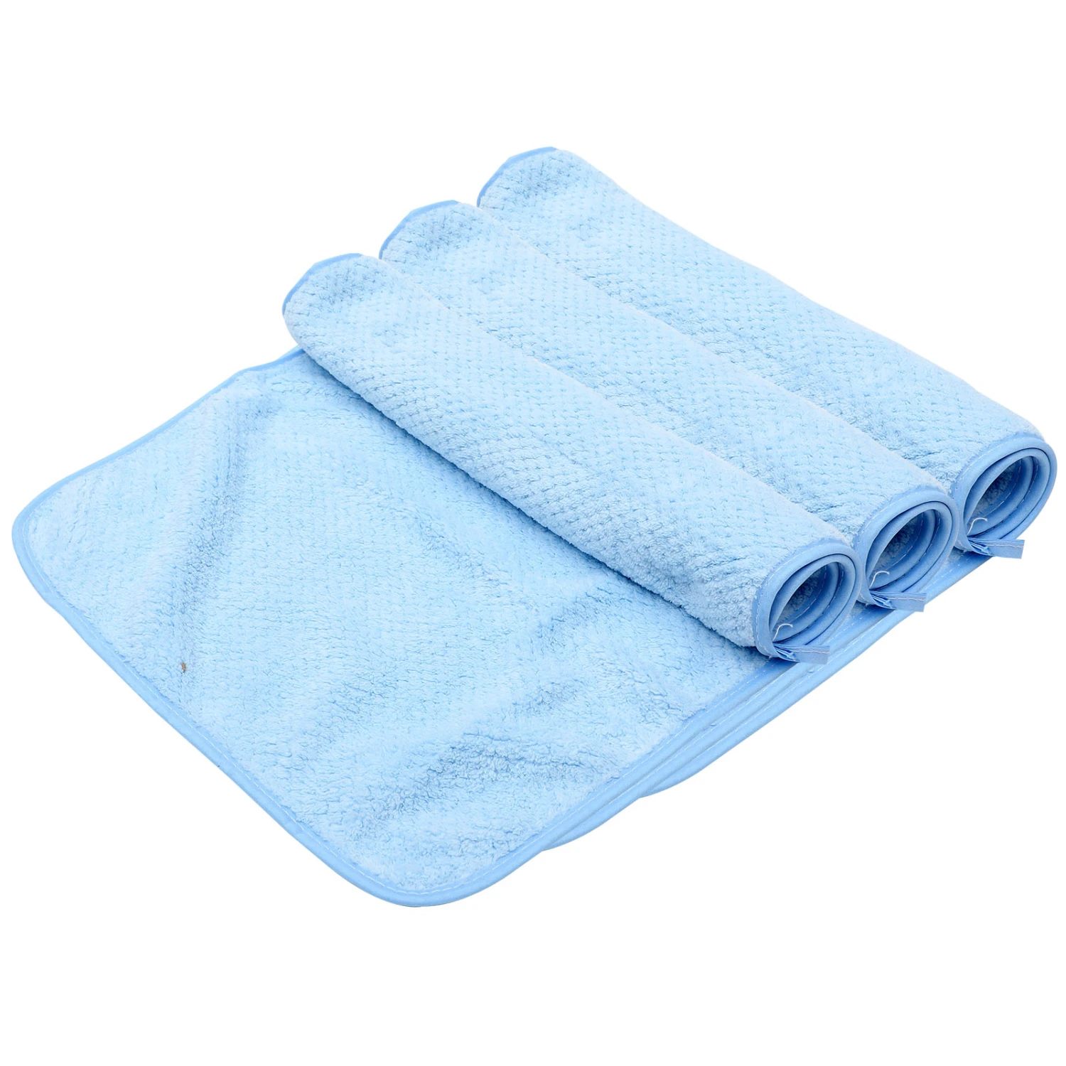 3pcs Soft Washcloths Coral Fleece Absorbent Towels Hand Towels Face Washing Towels