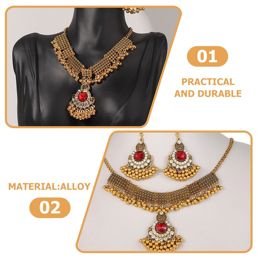 1 Set Women Jewelry Necklace Earrings Fashionable Hook Earrings Decoration Choker Necklace