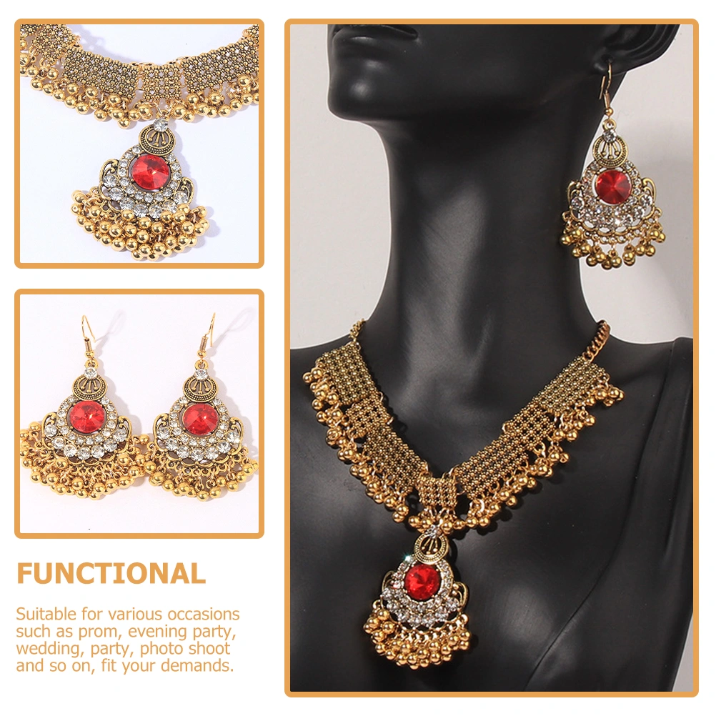 1 Set Women Jewelry Necklace Earrings Fashionable Hook Earrings Decoration Choker Necklace