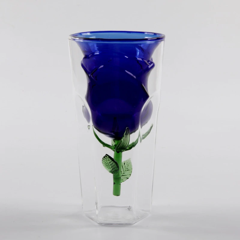 Water Cup Flower Wine Glass Decorative Beverage Cup Bar Wine Cup Glass Juice Cup