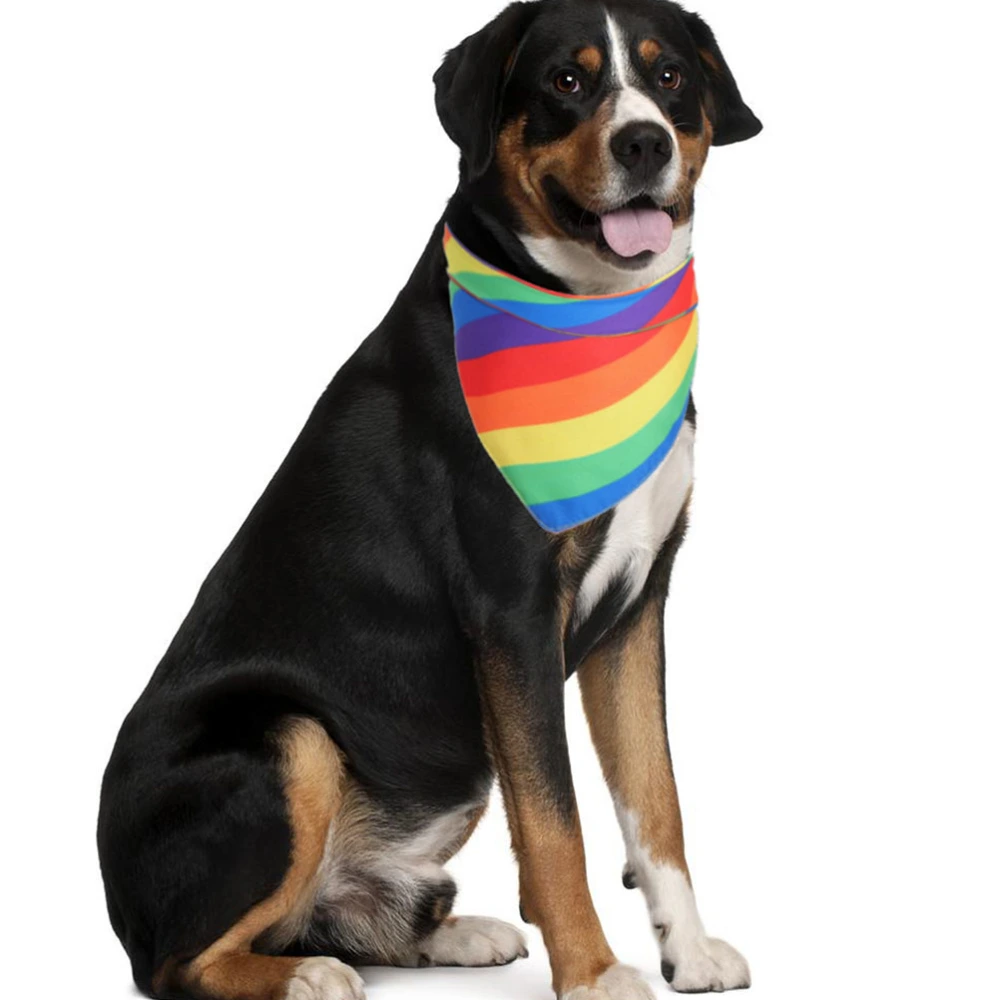 Rainbow Stripe Dog Triangular Bandana Pet Triangular Bandana Prop Pet Triangular  Scarf