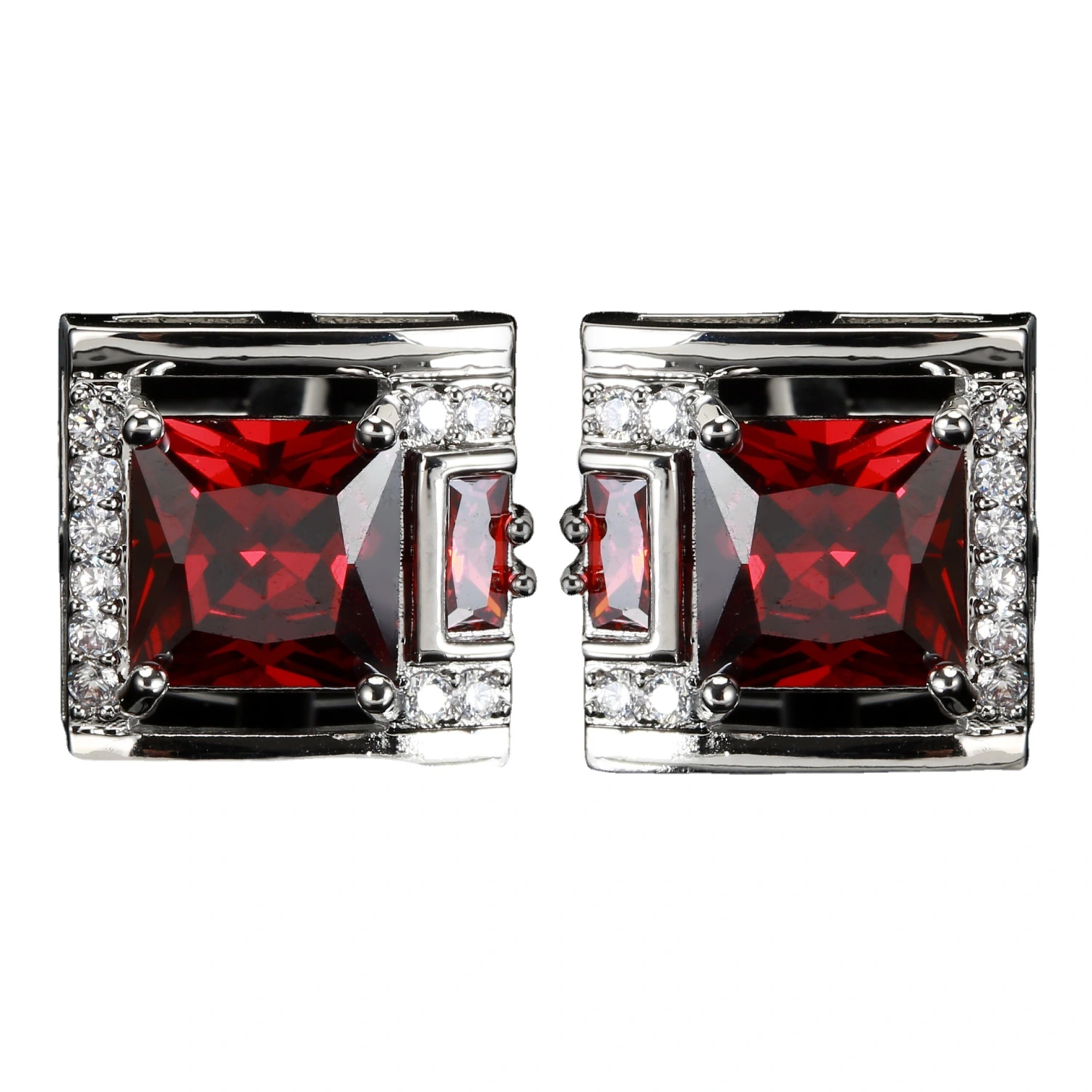Tough Square Diamond Men's Cufflinks Light Luxury