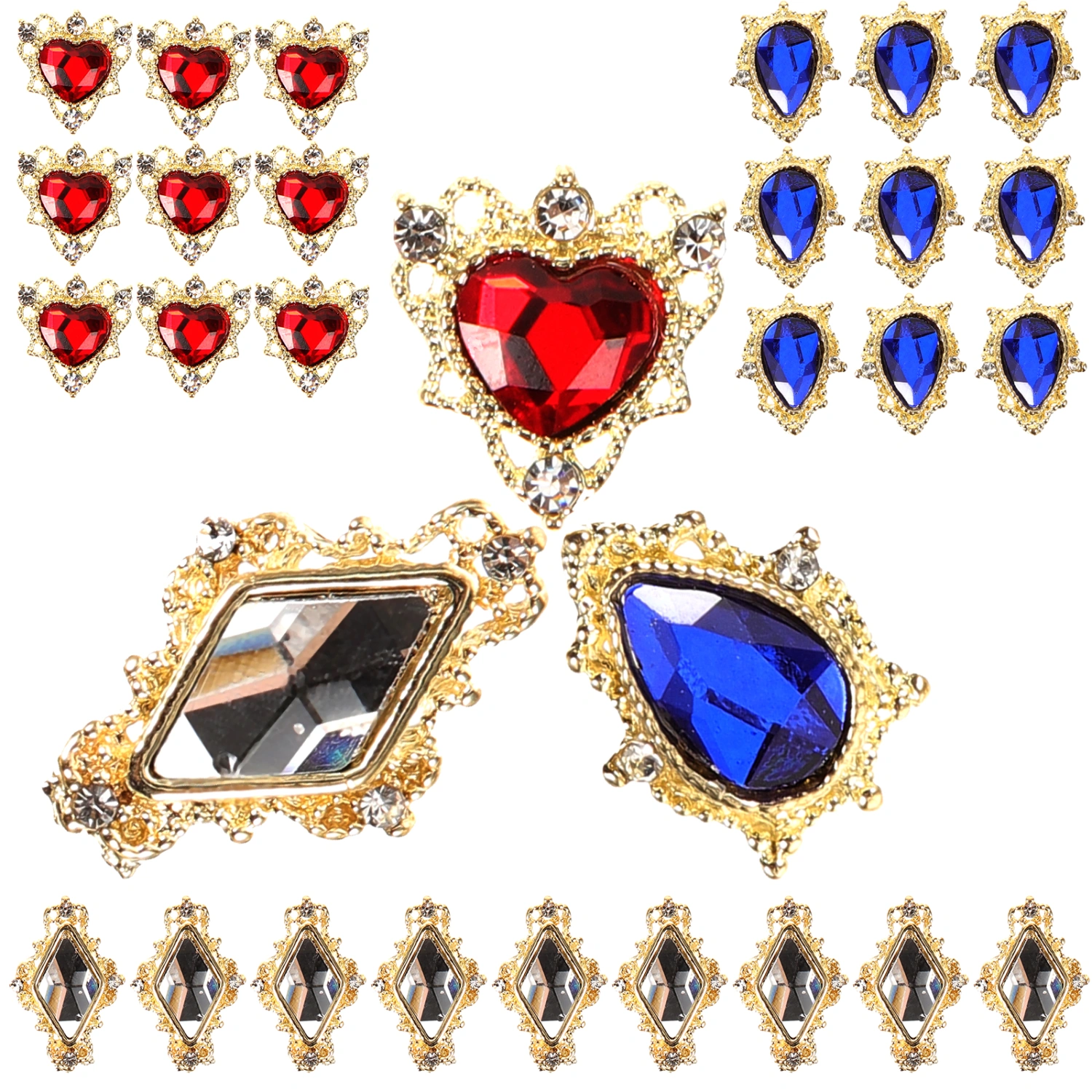 30pcs Nail Rhinestones Nail Art Charms Nail Gems Manicure Decorations for Women Girls