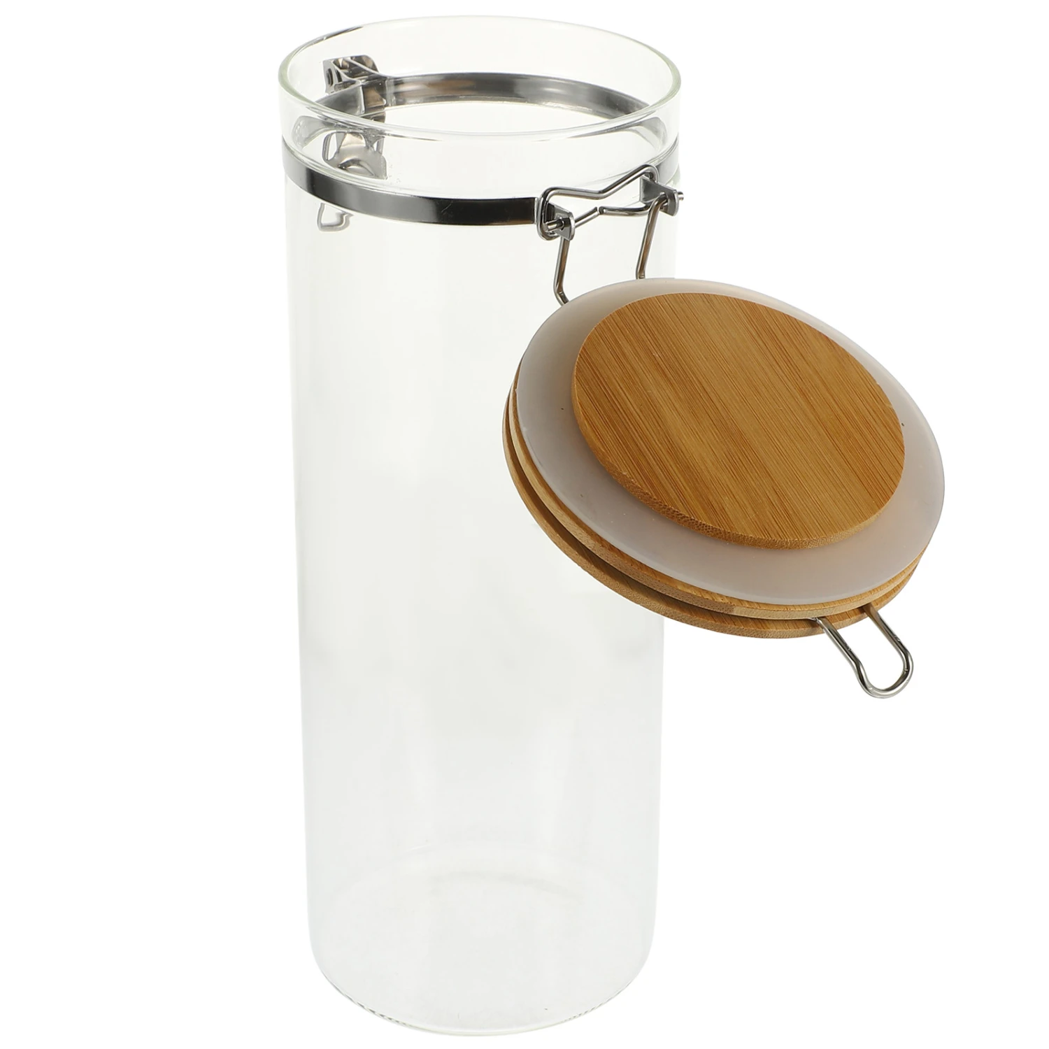 Kitchen Airtight Glass Canister Transparent Cereal Storage Container Airtight Food Storage Canister