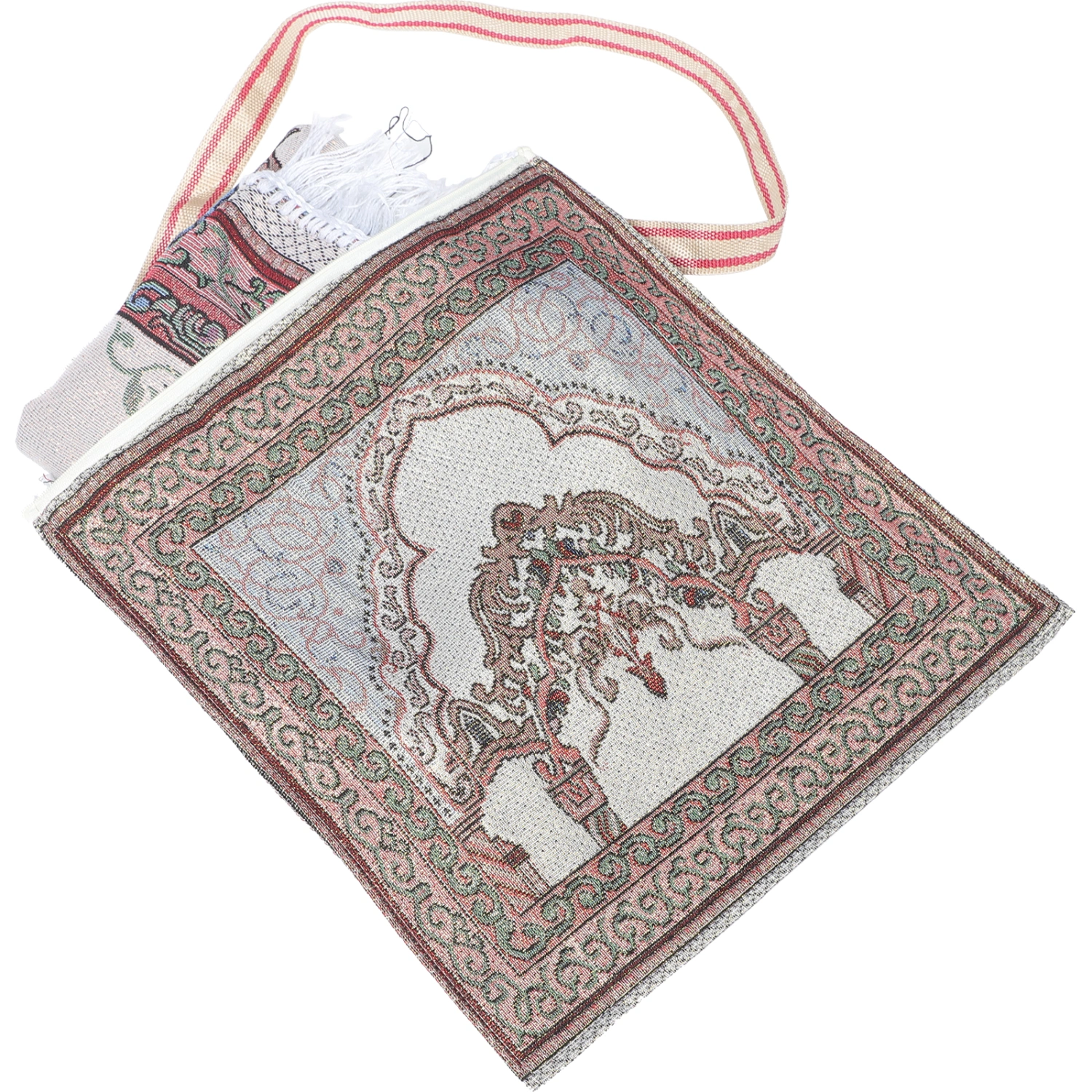 Muslim Prayer Rug Decorative Islamic Prayer Carpet Tassel Decoration Carpet with Bag