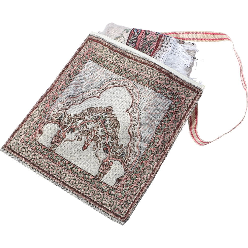 Muslim Prayer Rug Decorative Islamic Prayer Carpet Tassel Decoration Carpet with Bag