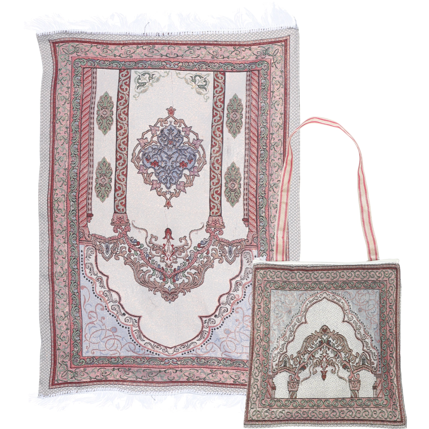 Muslim Prayer Rug Decorative Islamic Prayer Carpet Tassel Decoration Carpet with Bag