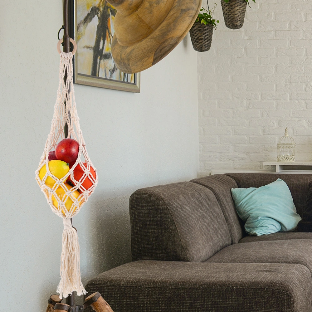 Hanging Fruit Basket Macrame Hanging Fruit Basket Vegetable Breathable Storage Basket