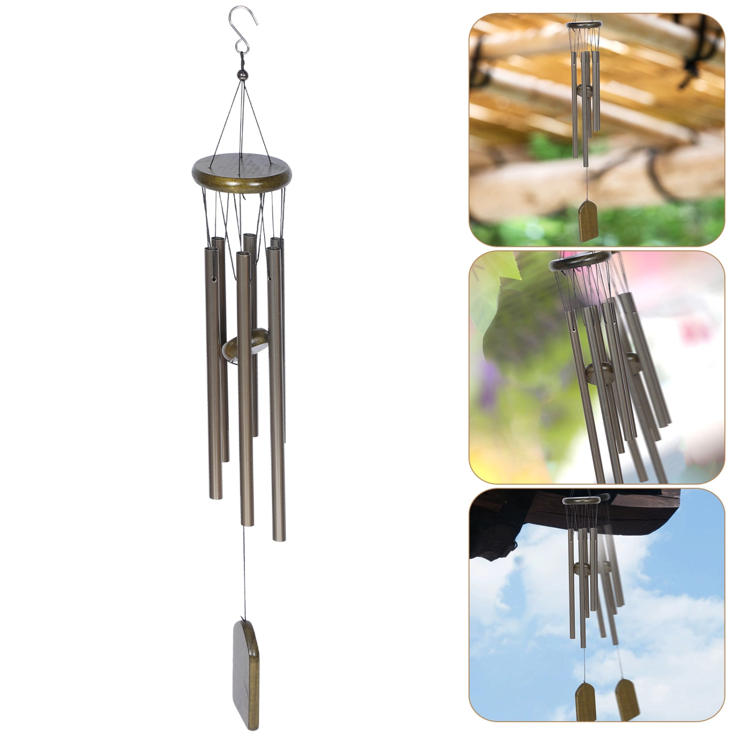 Wind Chime Outdoor Decor Wind Chime Gift Aluminum 6 Tubes Patio Wind Chime