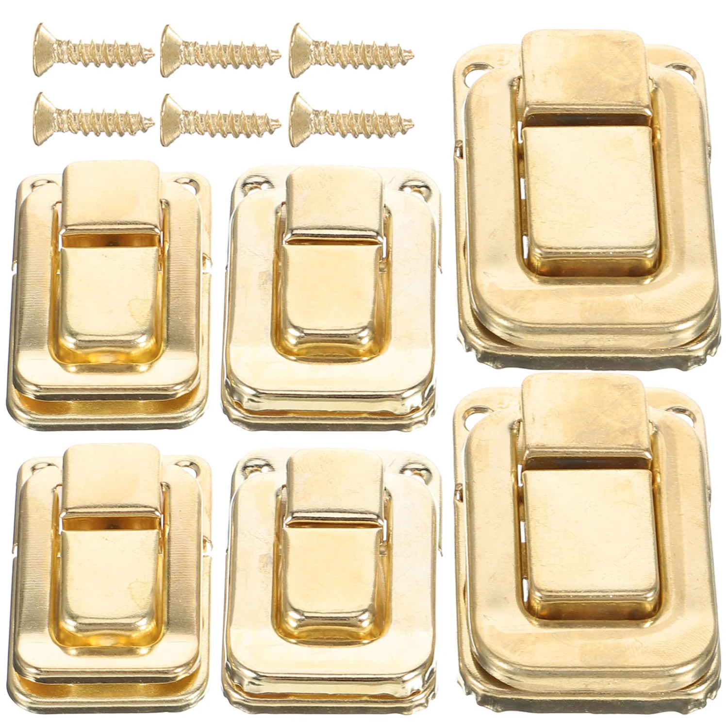 6Pcs Small Jewelry Box Hinge Latch Lock Clear Clasp Hasp Buckles Box Accessory
