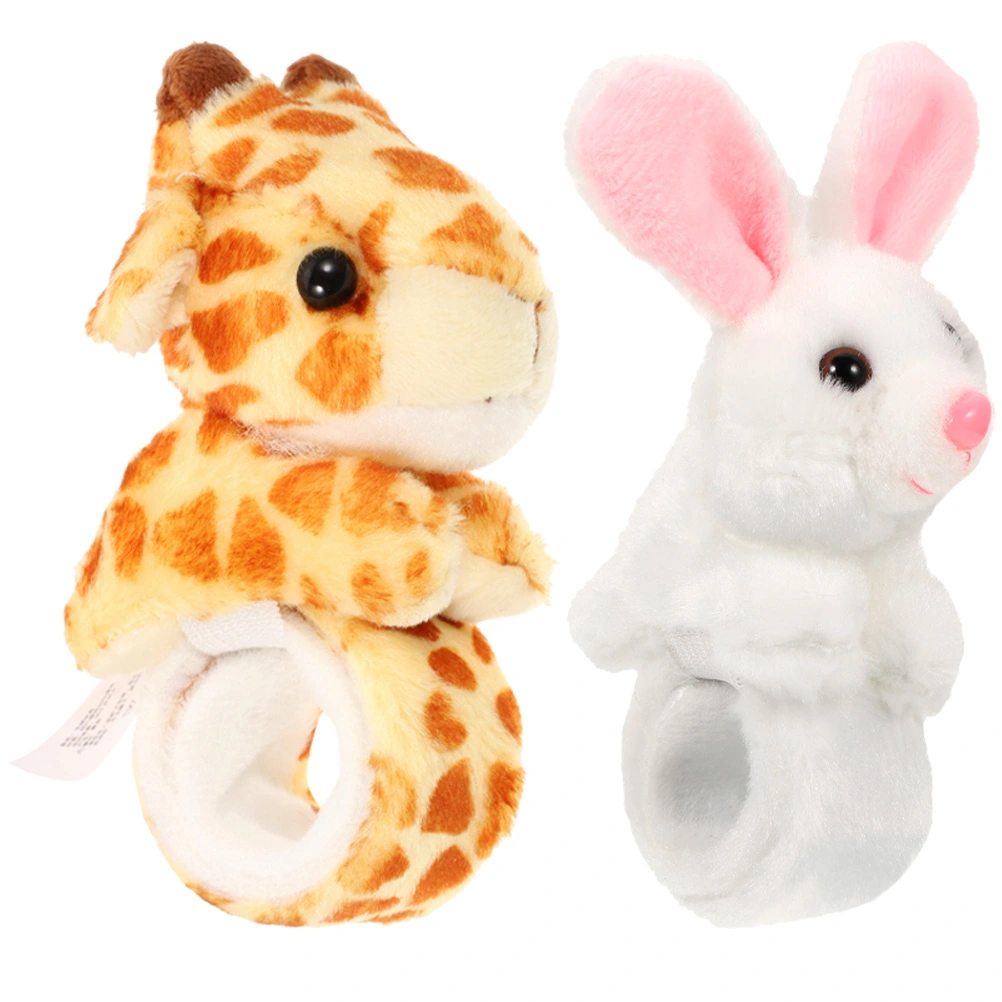 2pcs Animal Slap Bracelet Animal Shape Kids Slap Bracelet Stuffed Animal Band