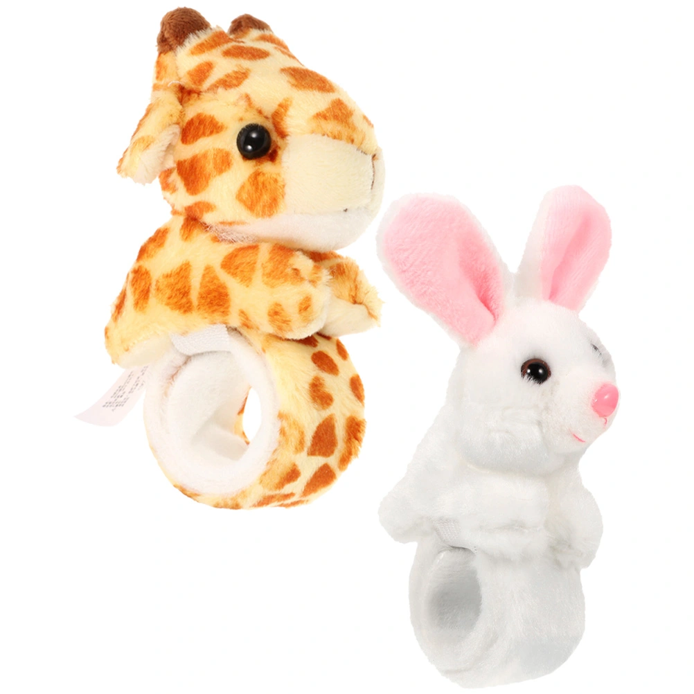 2pcs Animal Slap Bracelet Animal Shape Kids Slap Bracelet Stuffed Animal Band
