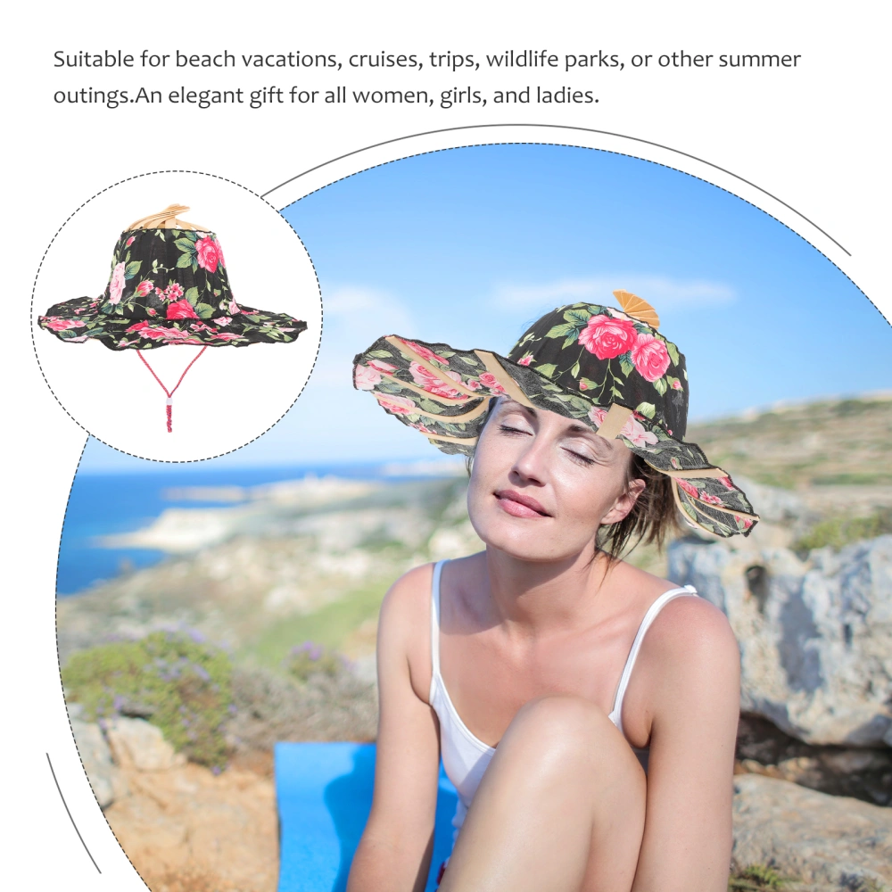 2pcs Folding Beach Hats Women Summer Hat Wide Brim Sun Hat Outdoor Sun Protection Hat