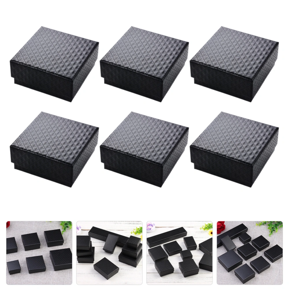 6pcs Empty Small Jewelry Gift Box Jewelry Gift Packaging Box Proposal Ring Packing Box With Sponge Liner