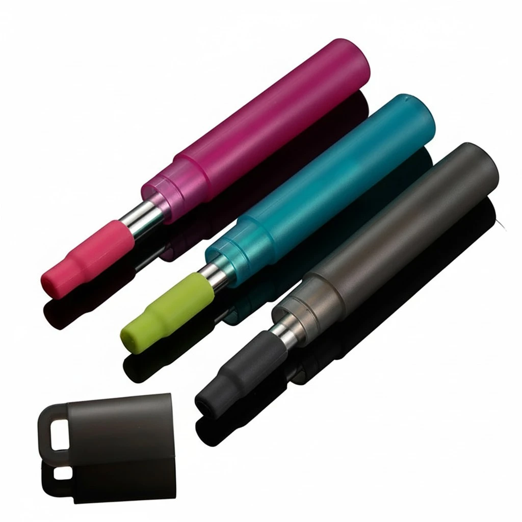 1 Set Reusable Metal Straw Collapsible Stainless Steel Drinking Straw Telescopic Straw with Case Cleaning Brush