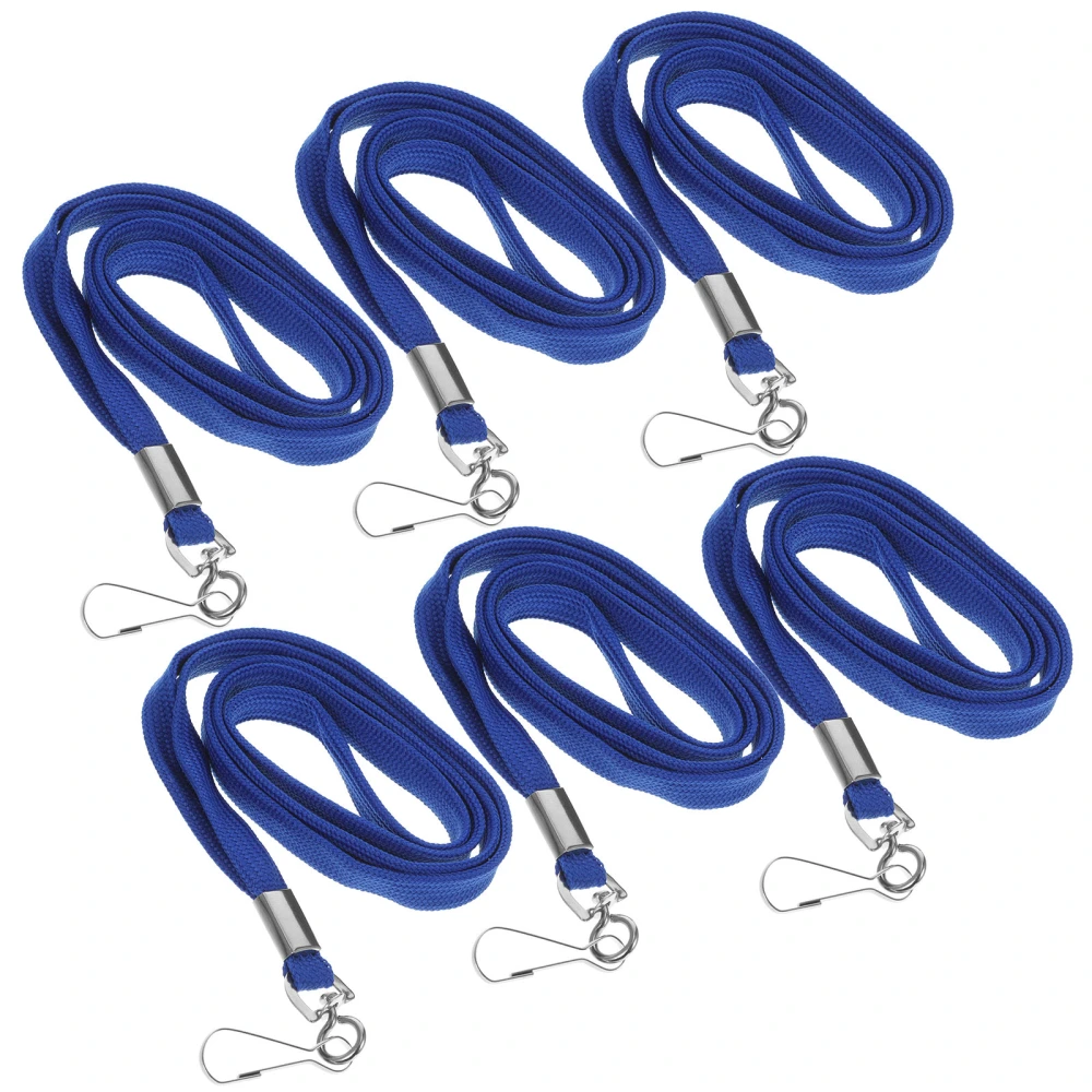 6Pcs Id Badge Lanyards Reusable Neck Lanyards Hanging Ropes Office Neck Lanyards with Buckle