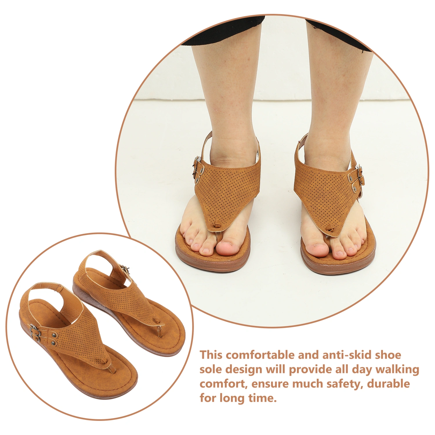 1 Pair of Fashion Beach Shoes Sandals Clip Toe Flat Summer Shoes Sandals for Women Girls(41)