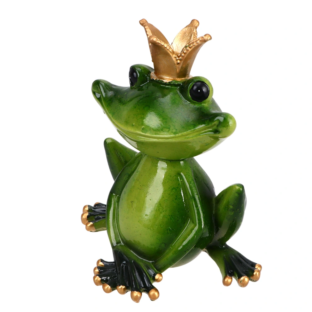 2pcs Creative Cartoon Frog Figurine Decoration Tabletop Resin Craft Frog Adorable Frog Statue Adorn