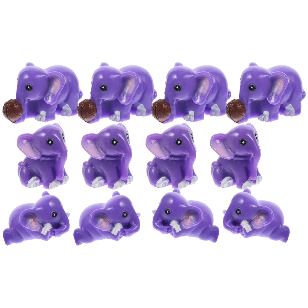 12pcs Elephant Figurines Small Elephant Statue Micro Landscape Home Decorations Ornaments