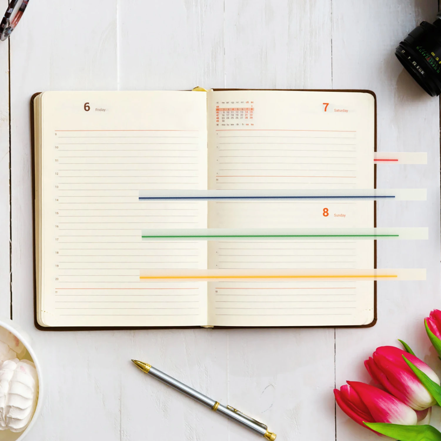 4 Books of Highlighter Tapes Reading Highlight Strips Book Page Highlighter Markers