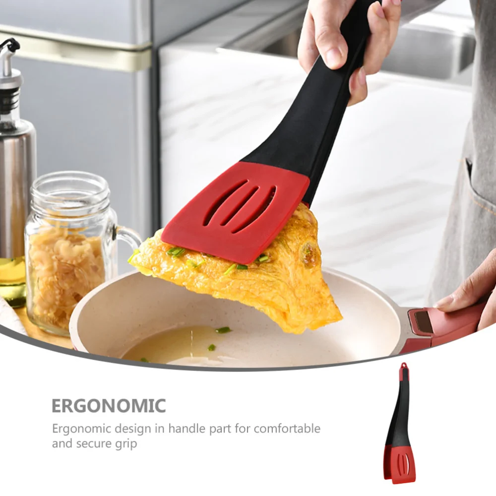 Kitchen Clamp Tong 2-in-1 Cooking Tong Kitchen Serving Tong Heat Resistant Meat Turner Spatula Tong