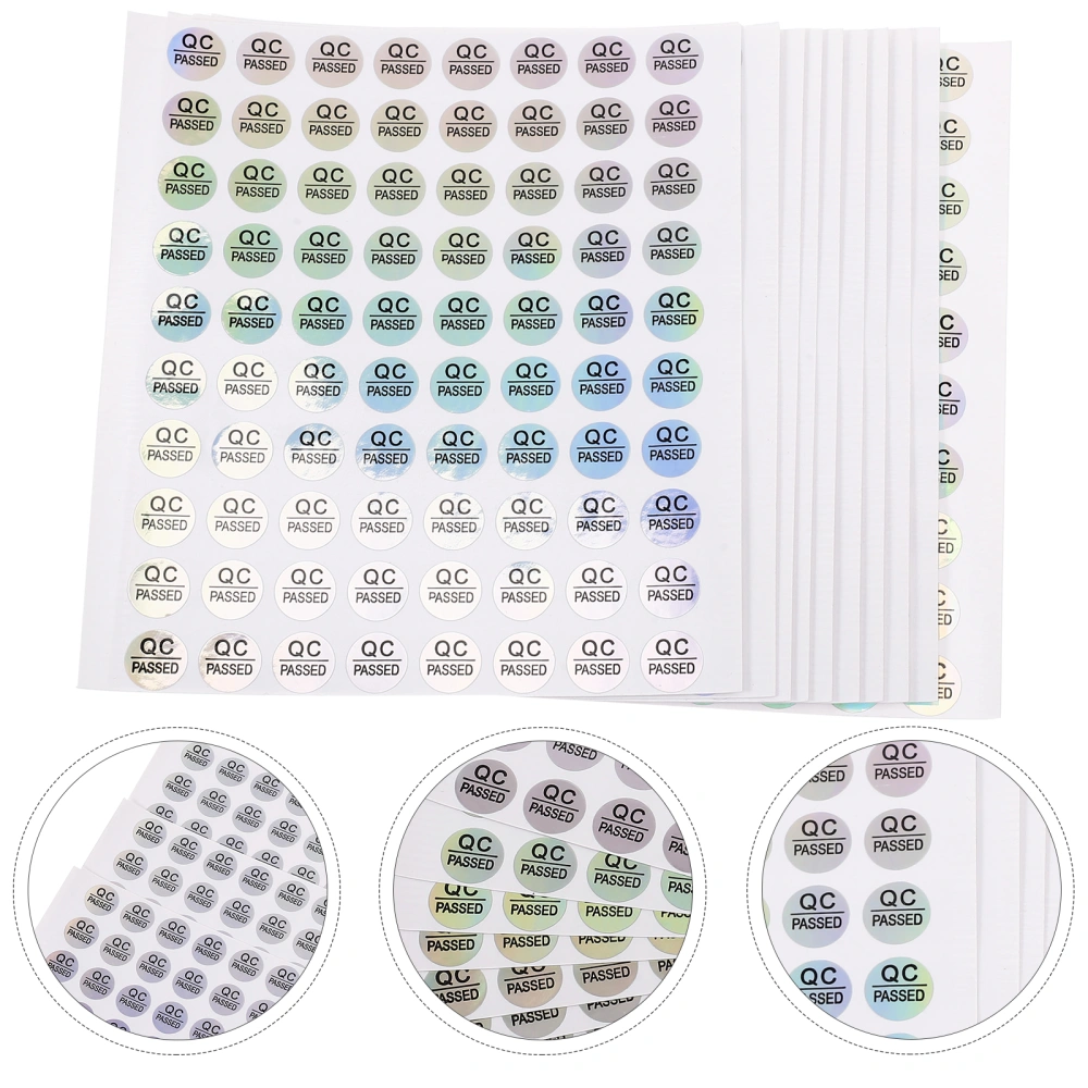 1600Pcs Self Adhesive QC Passed Labels Warehouse Quality Stickers Check Tested Stickers for DIY