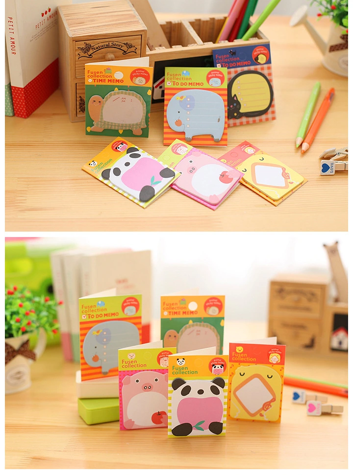 8Pcs Memo Pads Cartoon Animal Note Pads Tearable Memo Stickers Small Memo Sticky Pads Sticky Tabs