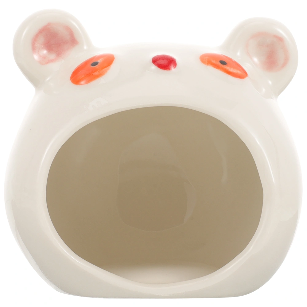 Ceramic Hamster Hideout Hamster Bear Shape Cooling Nest for Hamster Small Pet Hiding House