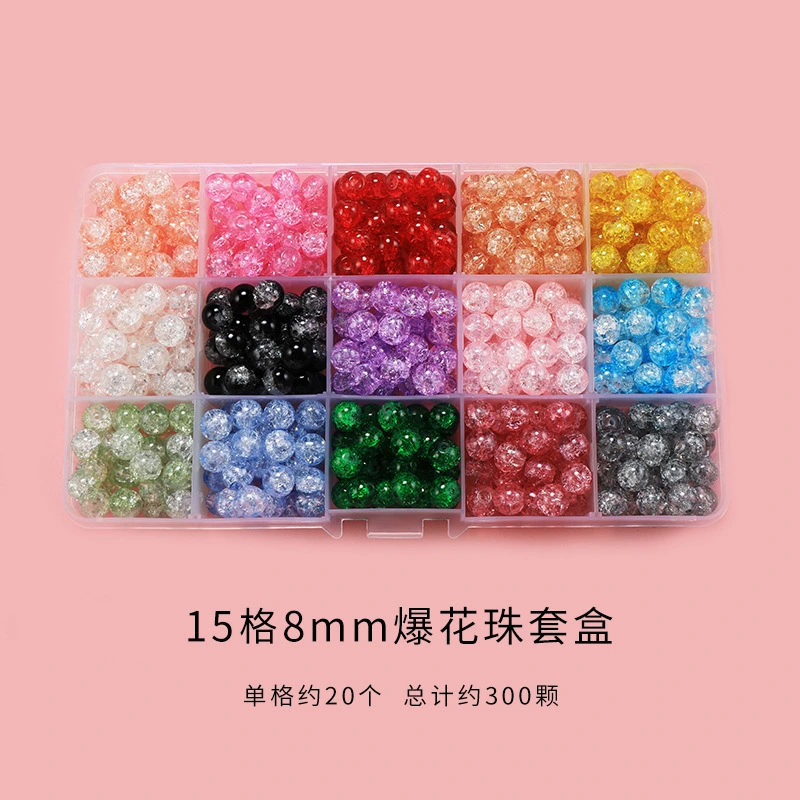 1 Box of Loose Beads Jewelry DIY Beads Glass Beads Bracelet Necklace Making Beads Decorative Beads