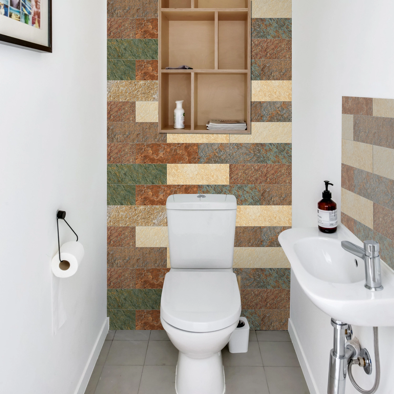 9pcs Tile Sticker Bathroom Peel and Stick Tile Decals Oil-proof Kitchen Wall Tile Sticker Wall Tile Sticker