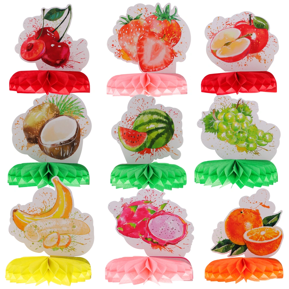 9pcs Fruit Honeycomb Centerpieces Hawaiian Theme Fruit Honeycomb Table Ornament