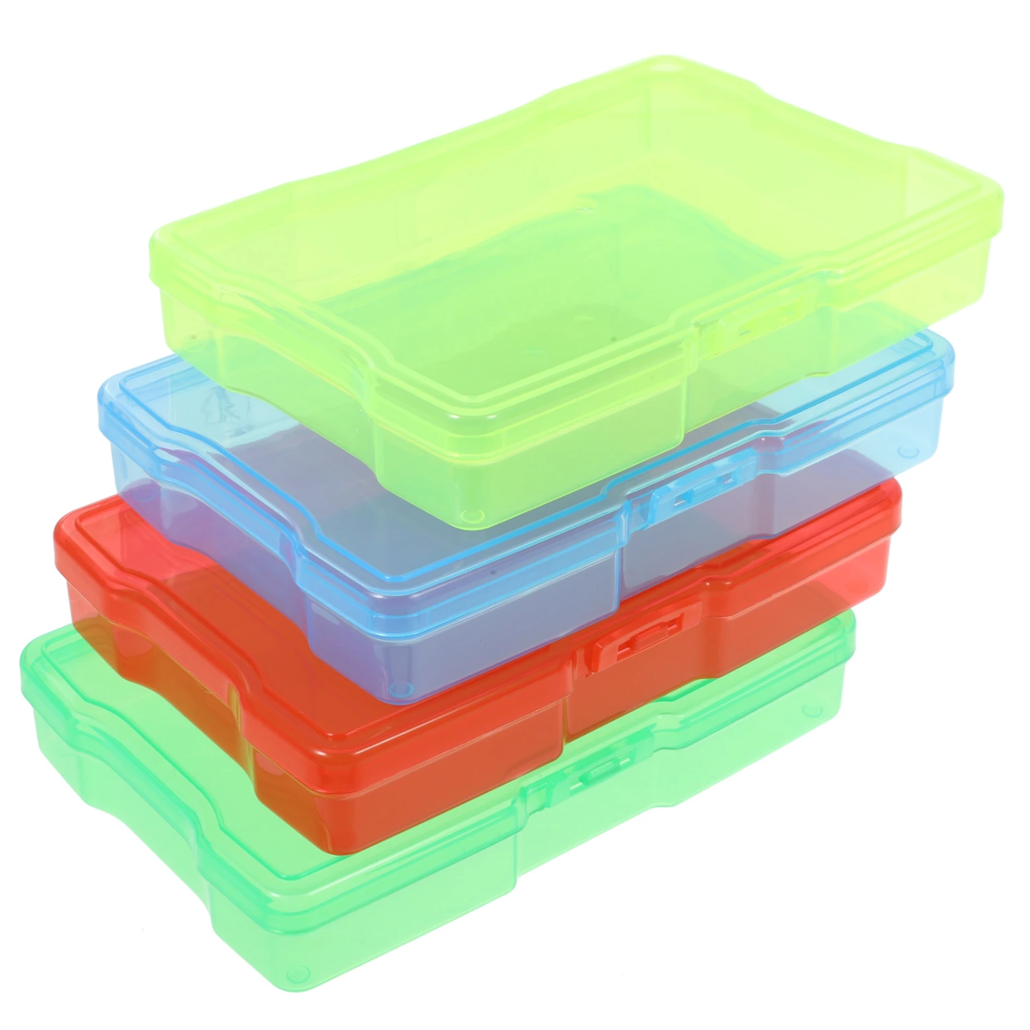4Pcs Transparent Cards Storage Boxes Plastic Photo Storage Boxes Clear Plastic Cases