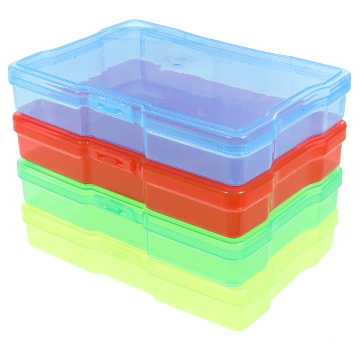 4Pcs Transparent Cards Storage Boxes Plastic Photo Storage Boxes Clear Plastic Cases