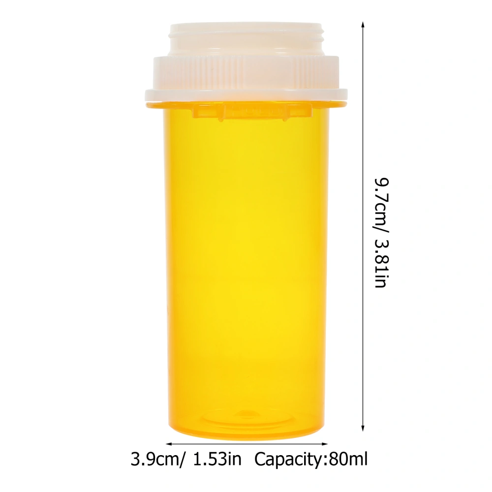 12pcs Plastic Pills Bottles Amber Empty Pills Bottles Medicine Containers with Caps