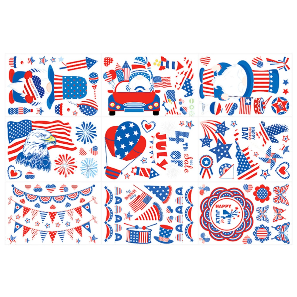 1 Set 4th of July Window Cling Static July Fourth Patriotic Window Cling Independence Day Window Cling