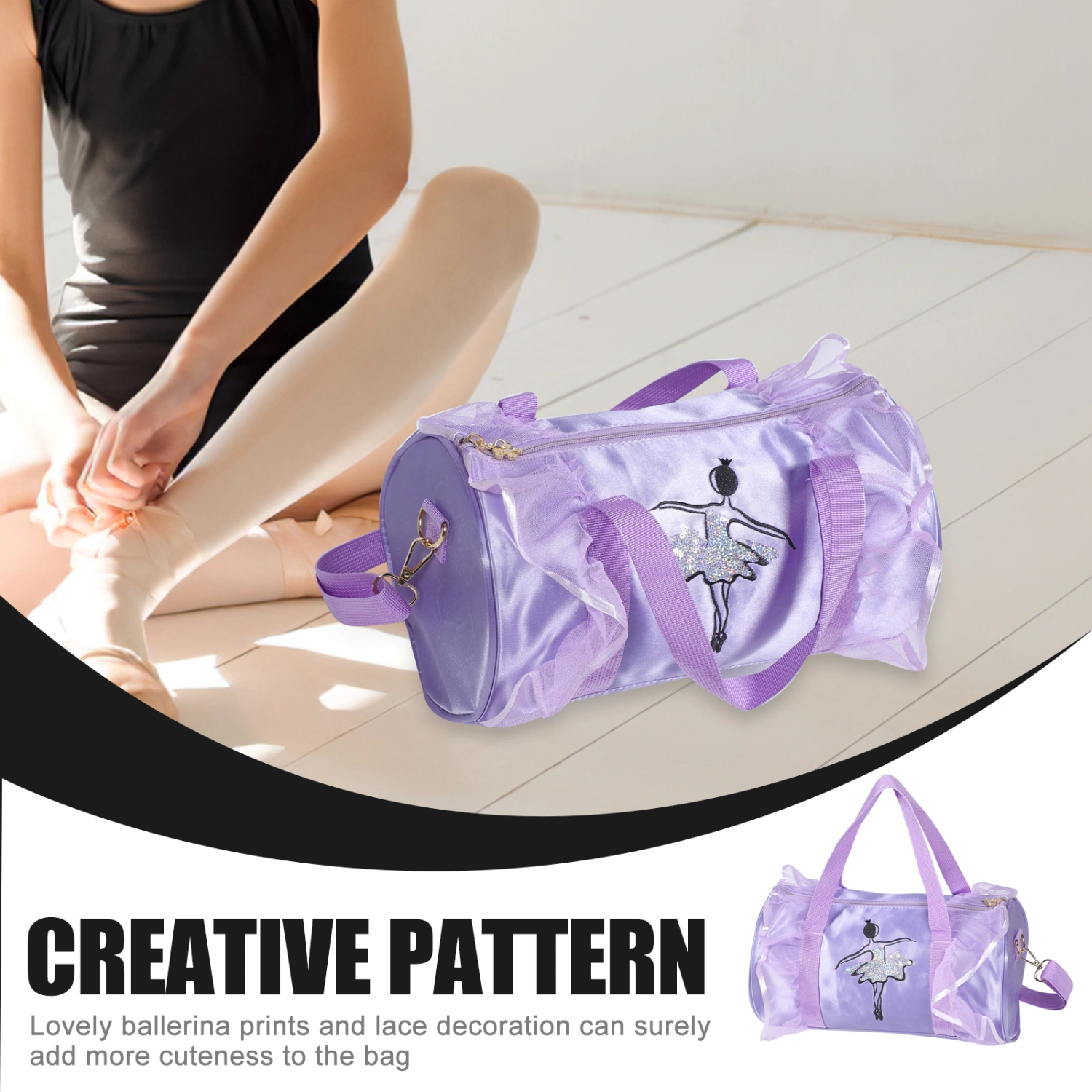 Girls Ballet Bag Shoulder Bag Crossbody Sports Bag Ballet Dance Bag Gymnastics Sports Bag