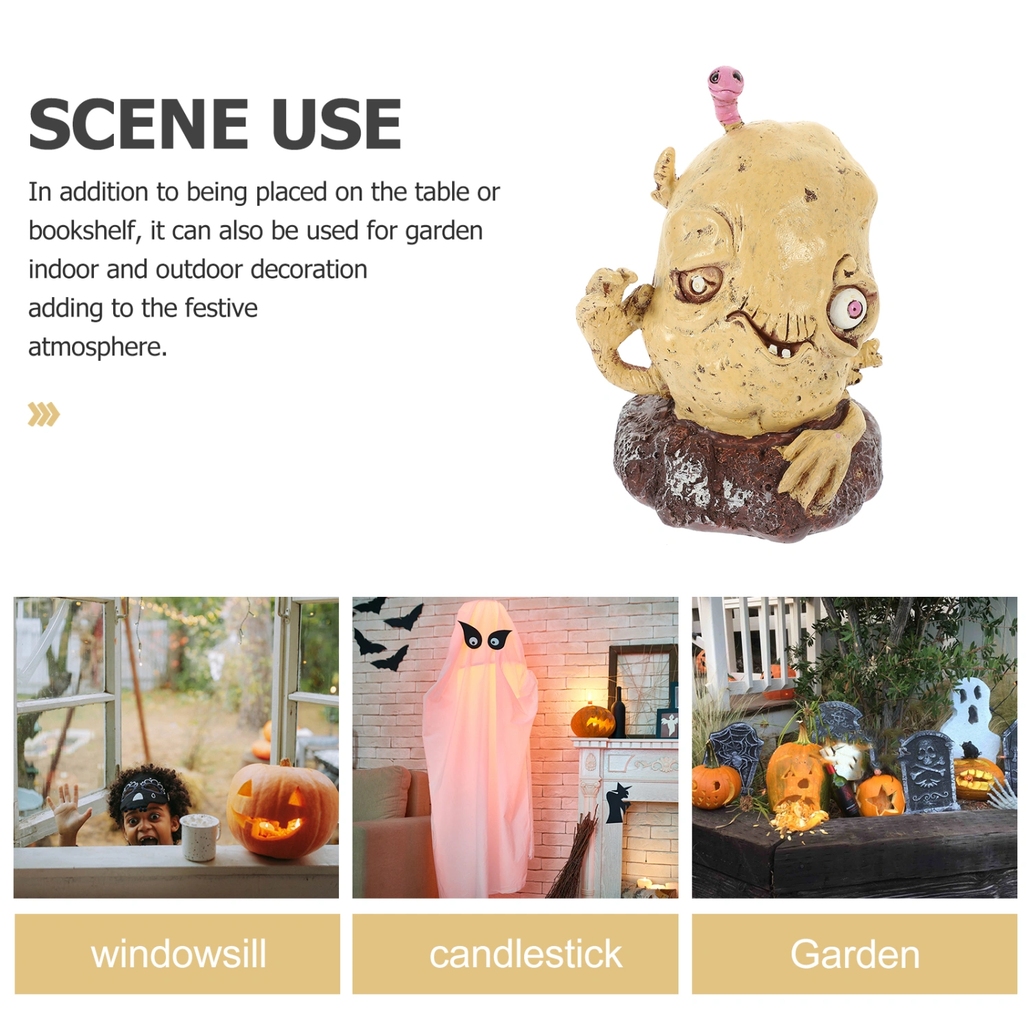 Horror Garden Vegetable Zombie Halloween Party Sculpture Decorations Scary Zombie Statue
