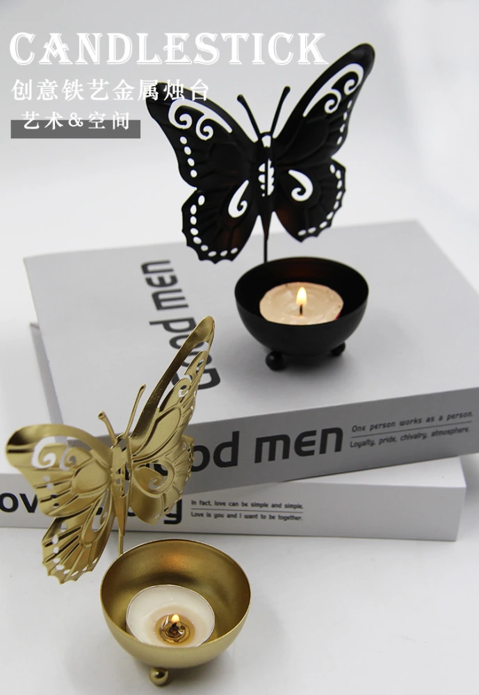 Butterfly Shaped Taper Candle Holder Decorative Candle Holder Dining Table Candlestick