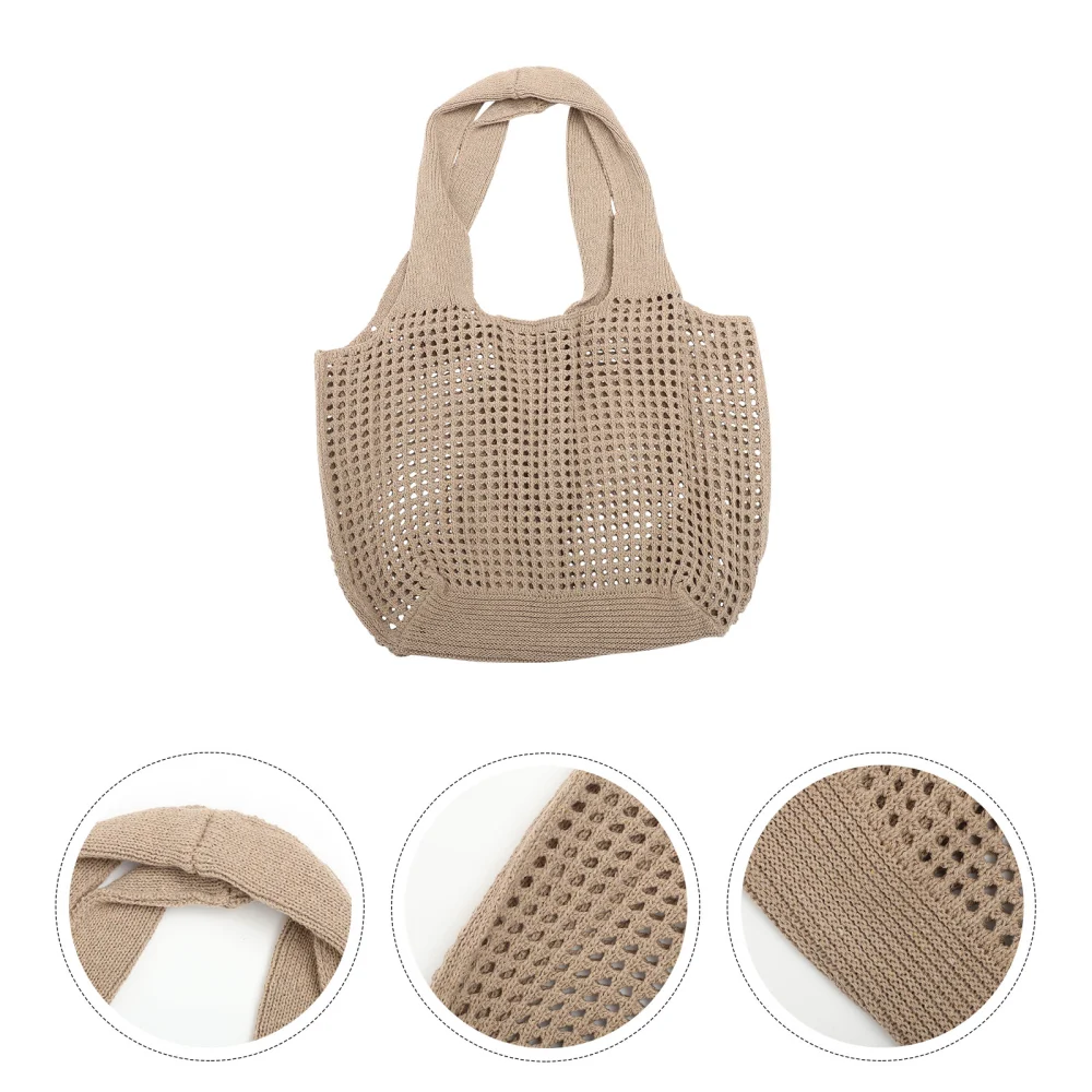 Beach Tote Bag Hollow out Handbag Knit Bag Crocheted Tote Bag Women Summer Bag