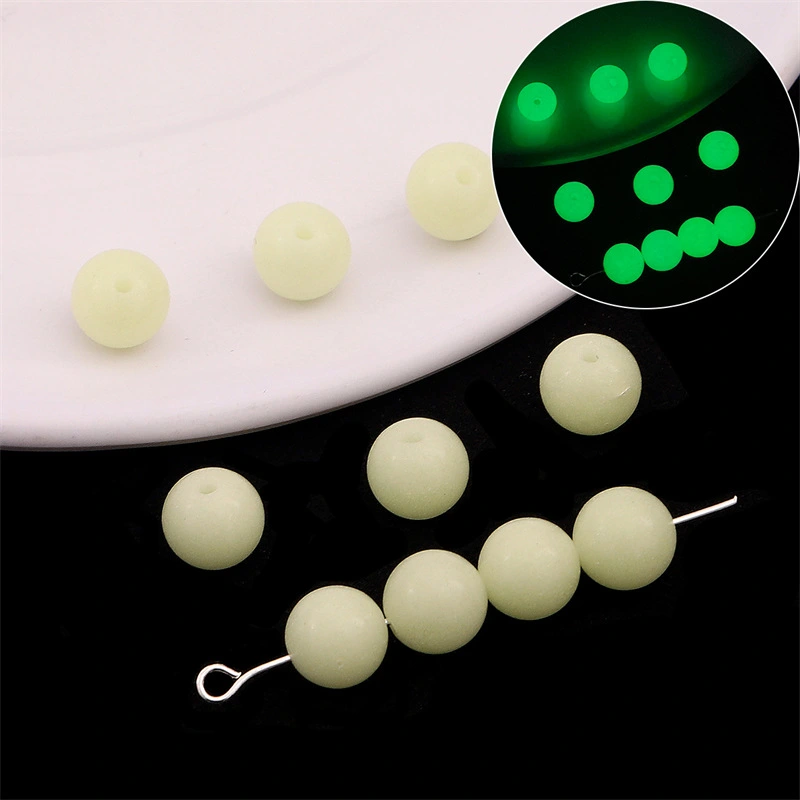 100Pcs Luminous Glass Jewelry Beads Hole Beads Diy Handmade Crafts Making Beads