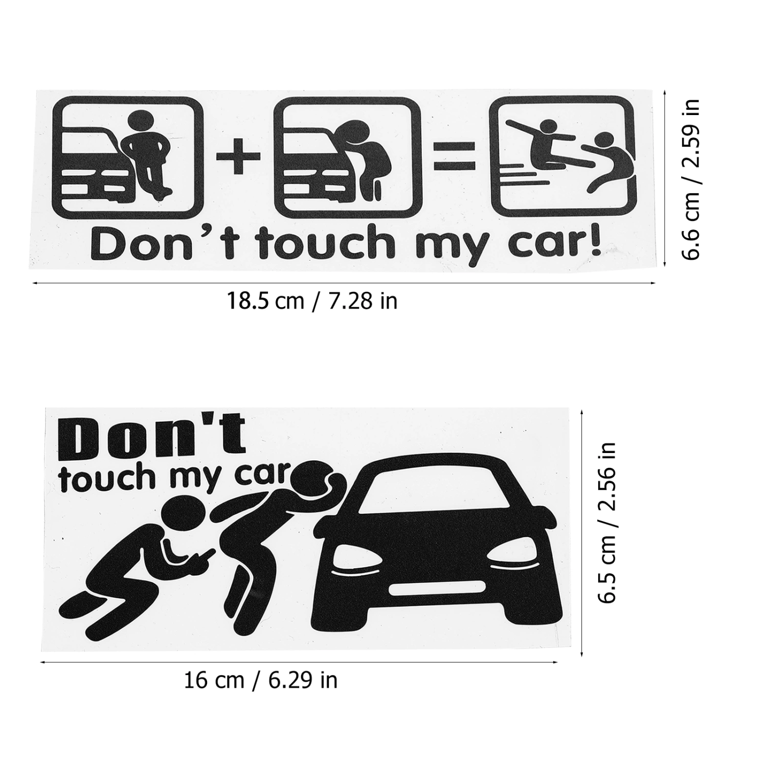 2 Sheets of Don't Touch My Car Decals Car Stickers Reflective Car Decals Car Window Stickers