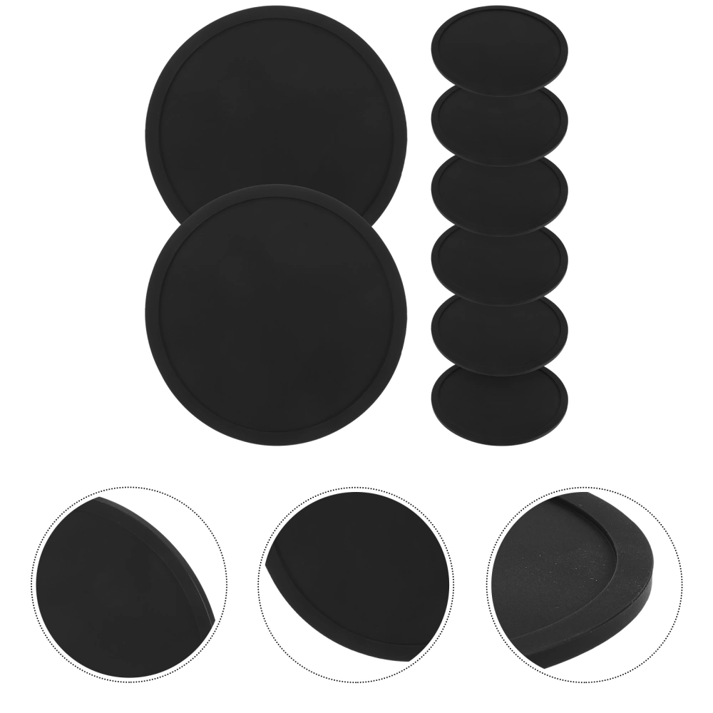 8Pcs Practical Cup Mats Home Tea Cup Pads Silicone Tumbler Pads Round Cup Mats