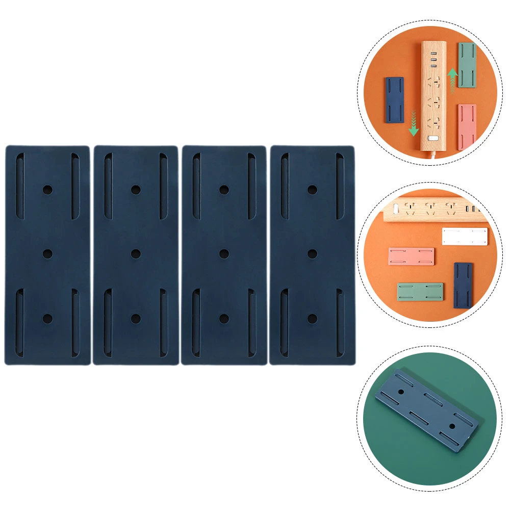 4pcs Adhesive Socket Holders Punch-free Socket Fixers Plug-in Socket Fixers for Home Office