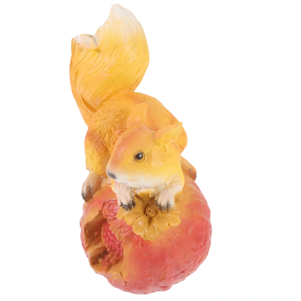 Simulation Squirrel Sculpture Squirrel Figurine Adornment Garden Animal Decor