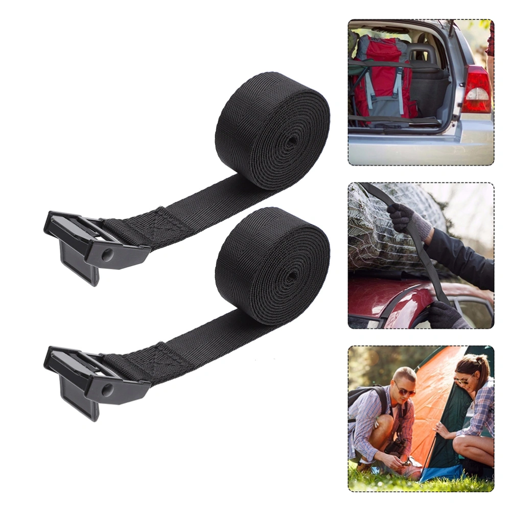 2pcs Luggage Lashing Straps Adjustable Buckle Tie Down Straps Car Roof Rack Cargo Straps