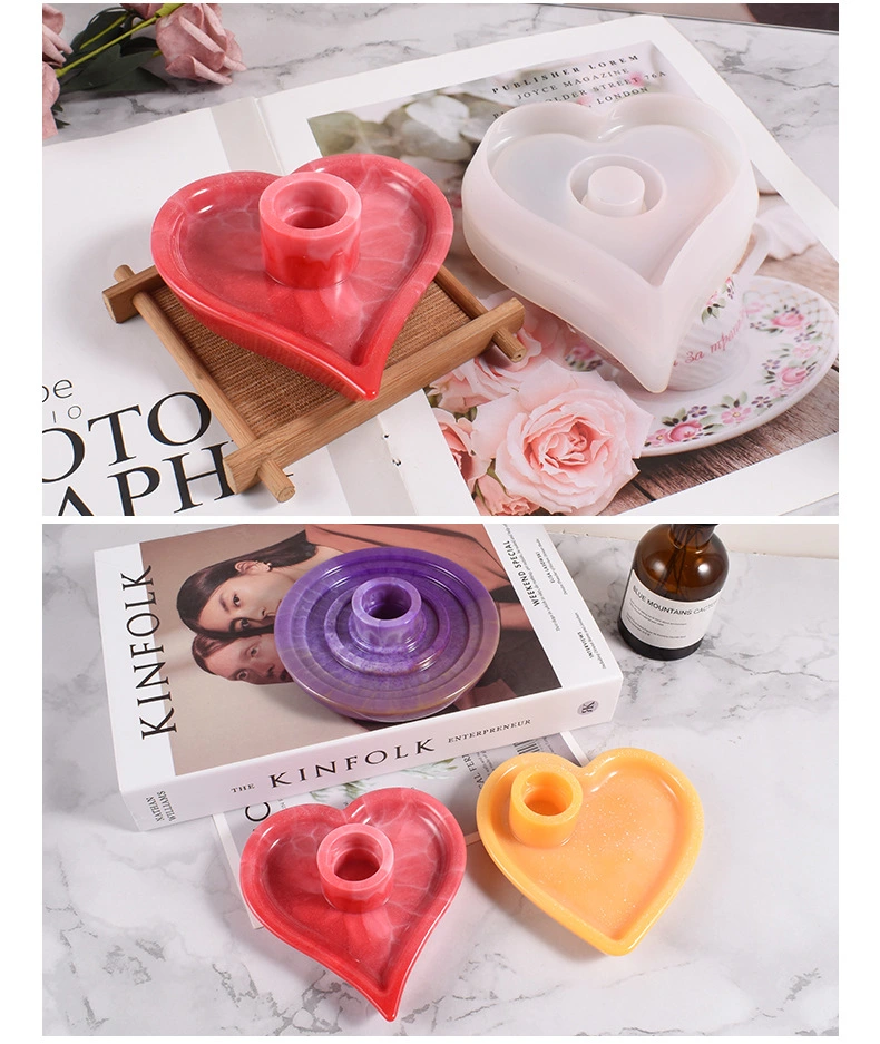 2Pcs Heart Candle Holder Molds Candlestick Holder Silicone Molds DIY Candle Holder Silicone Molds