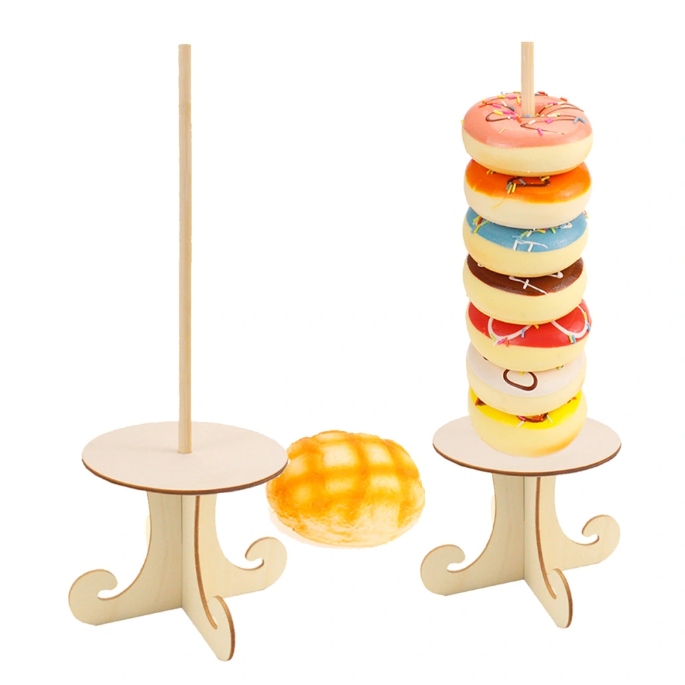 4 pcs Detachable Donut Stand Wooden Donut Stand Decorative Donut Display Stand